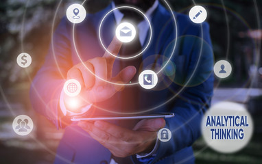 Poster - Word writing text Analytical Thinking. Business photo showcasing break down complex problems into simple components