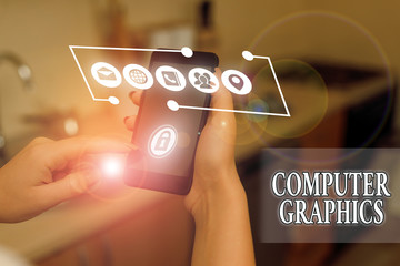 Fototapete - Word writing text Computer Graphics. Business photo showcasing visual representations of data displayed on a monitor
