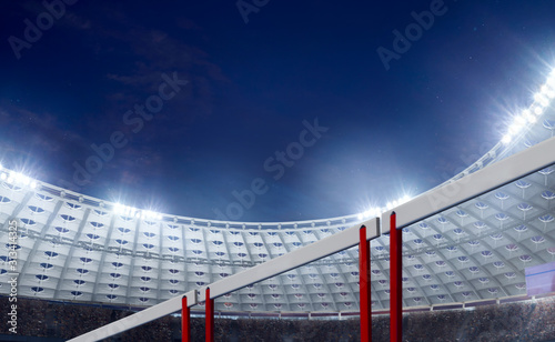 Dekoracja na wymiar  trojwymiarowy-stadion-lekkoatletyczny-wieczorem-renderuj-3-d