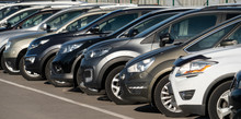 Cars In A Row. Used Car Sales