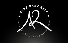 AR Handwritten Letters Logo Design With Circular Letter Pattern. Creative Handwritten Signature Logo Icon