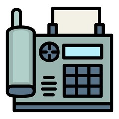 Poster - Fax phone icon. Outline fax phone vector icon for web design isolated on white background