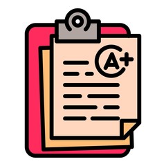 Poster - School test icon. Outline school test vector icon for web design isolated on white background
