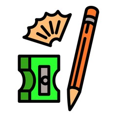 Poster - Pencil sharpener icon. Outline pencil sharpener vector icon for web design isolated on white background