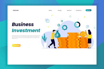 Wall Mural - Business investment landing page website. This design can be used for websites, landing pages, UI, mobile applications, posters, banners