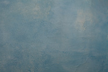 Blue Stucco Wall Background Texture. Grunge Concrete Plaster Cement Surface Background