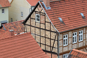 Wall Mural - The roofs of historic old town of Quedlinburg