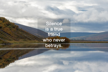 Wall Mural - Inspirational Quotes - Silence is a true friend who never betrays.