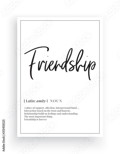Fotografía Friendship definition, Scandinavian Minimalist Design, Wall Decor, Wall Decals V