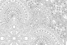 Line Art For Coloring Book With Abstract Pattern