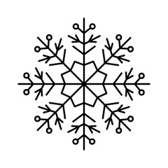 Poster - Snowflake icon. Simple line, outline vector flake of snow icons for ui and ux, website or mobile application