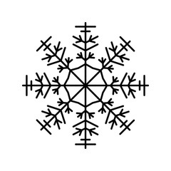 Poster - Snowflake icon. Simple line, outline vector flake of snow icons for ui and ux, website or mobile application