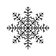 Poster - Snowflake icon. Simple line, outline vector flake of snow icons for ui and ux, website or mobile application
