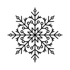 Poster - Snowflake icon. Simple line, outline vector flake of snow icons for ui and ux, website or mobile application