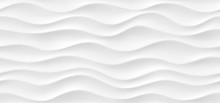 White Abstract Wavy Texture. Seamless Modern Pattern With Waves.