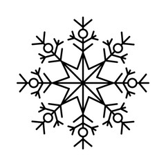 Poster - Snowflake icon. Simple line, outline vector flake of snow icons for ui and ux, website or mobile application