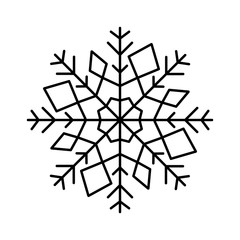 Poster - Snowflake icon. Simple line, outline vector flake of snow icons for ui and ux, website or mobile application