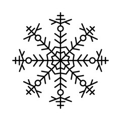 Poster - Snowflake icon. Simple line, outline vector flake of snow icons for ui and ux, website or mobile application