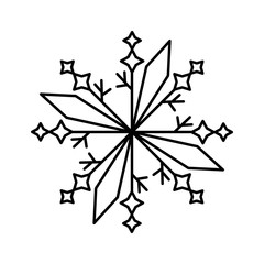 Poster - Snowflake icon. Simple line, outline vector flake of snow icons for ui and ux, website or mobile application