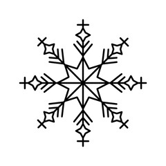 Poster - Snowflake icon. Simple line, outline vector flake of snow icons for ui and ux, website or mobile application