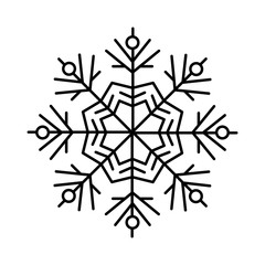Poster - Snowflake icon. Simple line, outline vector flake of snow icons for ui and ux, website or mobile application