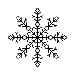 Poster - Snowflake icon. Simple line, outline vector flake of snow icons for ui and ux, website or mobile application