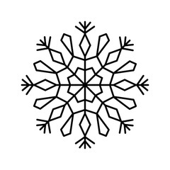 Poster - Snowflake icon. Simple line, outline vector flake of snow icons for ui and ux, website or mobile application