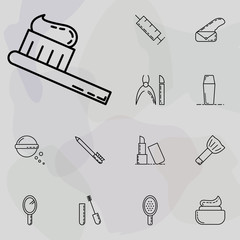 Poster - toothpaste and brush icon. beauty, make up, cosmetics icons universal set for web and mobile