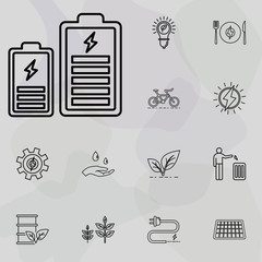 Poster - charging battery icon. Ecology icons universal set for web and mobile