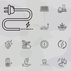 Poster - power plug icon. Ecology icons universal set for web and mobile