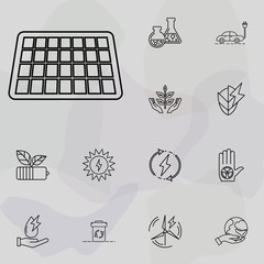Poster - solar panel icon. Ecology icons universal set for web and mobile