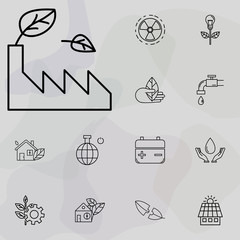 Poster - green factory icon. Ecology icons universal set for web and mobile