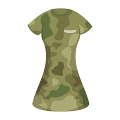 Sticker - female shirt uniform military camouflage icon