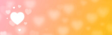 Bright Hearts With Pink And Orange Background Banner