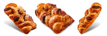 Maple And Pecan Plait Danish Pastry On A White Isolated Background