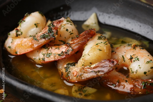 Cuadros en Lienzo shrimp, prawns, food, seafood, mariscos, camarones, langostinos, comida de mar