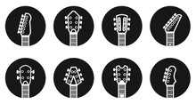 Vector Guitar Headstock Dark Buttons. To See The Other Vector Guitar Illustrations , Please Check Guitars Collection.
