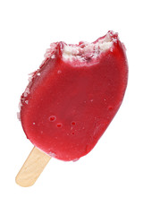 Wall Mural - Red ice cream popsicle with glaze coating isolated