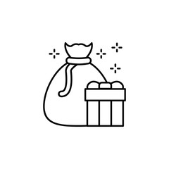 Poster - Bag, present, gift icon. Simple line, outline vector of new year icons for ui and ux, website or mobile application