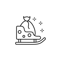 Poster - Sleigh, bag, present icon. Simple line, outline vector of new year icons for ui and ux, website or mobile application