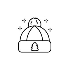 Aufkleber - Hat, tree icon. Simple line, outline vector of new year icons for ui and ux, website or mobile application