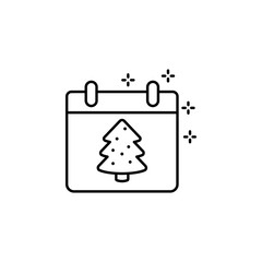 Aufkleber - Calendar, tree icon. Simple line, outline vector of new year icons for ui and ux, website or mobile application