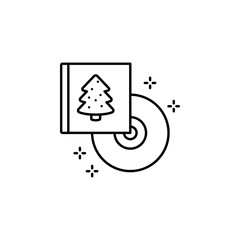 Aufkleber - Cd, music, tree icon. Simple line, outline vector of new year icons for ui and ux, website or mobile application