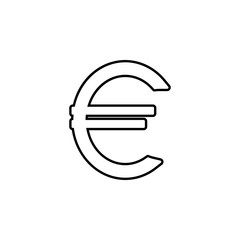 Poster - euro sign icon. Simple thin line, outline vector of banking icons for ui and ux, website or mobile application