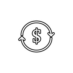 Poster - money turnover icon. Simple thin line, outline vector of banking icons for ui and ux, website or mobile application