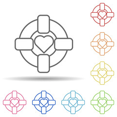 Aufkleber - Blood donation, help in multi color style icon. Simple thin line, outline vector of blood donation icons for ui and ux, website or mobile application