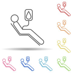Aufkleber - Blood donation, man in multi color style icon. Simple thin line, outline vector of blood donation icons for ui and ux, website or mobile application