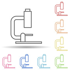 Aufkleber - Blood donation, microscope in multi color style icon. Simple thin line, outline vector of blood donation icons for ui and ux, website or mobile application