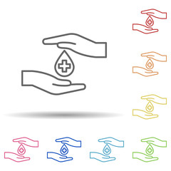 Aufkleber - Care, blood donation in multi color style icon. Simple thin line, outline vector of blood donation icons for ui and ux, website or mobile application