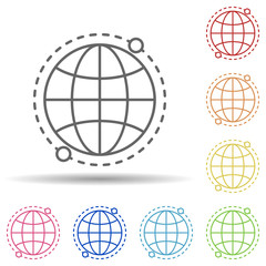 Aufkleber - Corporate and business, worldwide in multi color style icon. Simple thin line, outline vector of blood donation icons for ui and ux, website or mobile application